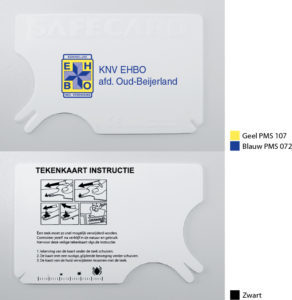 Tekenkaart bedrukt 2 kleuren en GRATIS demo achterzijde.