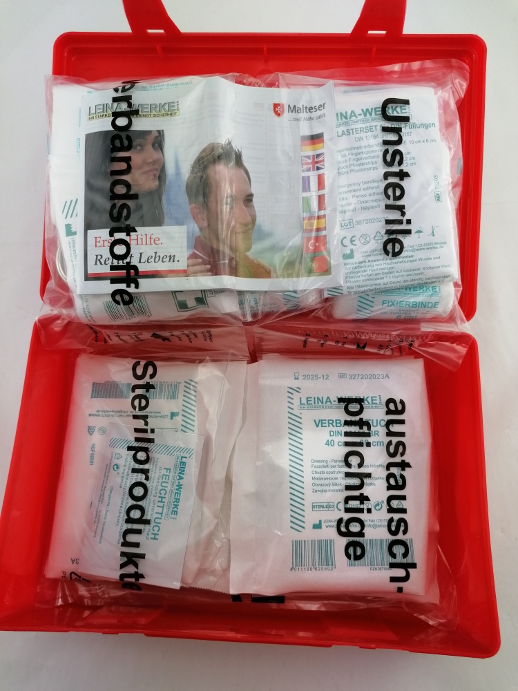 verbanddoos inhoud DIN13164 rood